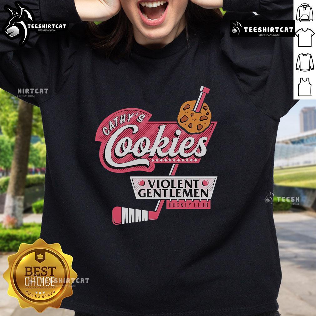 Official Violent Gentlemen Cathy's Cookies Hockey Club sweatshirt in black, featuring logo and stylish design.