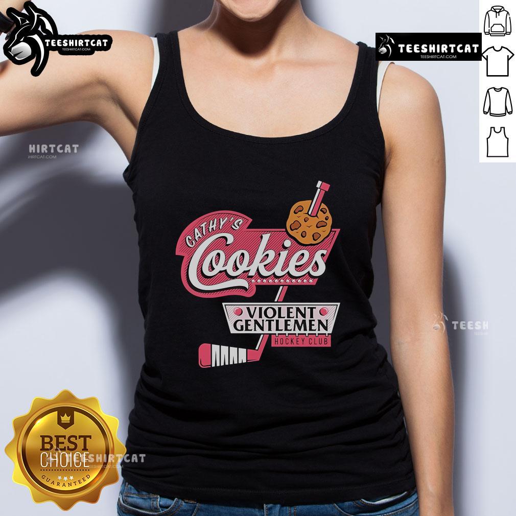 Official Violent Gentlemen Cathy's Cookies Hockey Club tank top featuring a stylish design for hockey fans.