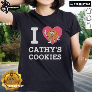 Alt Text: Official Violent Gentlemen I Heart Cathy's Cookies Ladies Tee in stylish design showcasing a fun cookie theme.