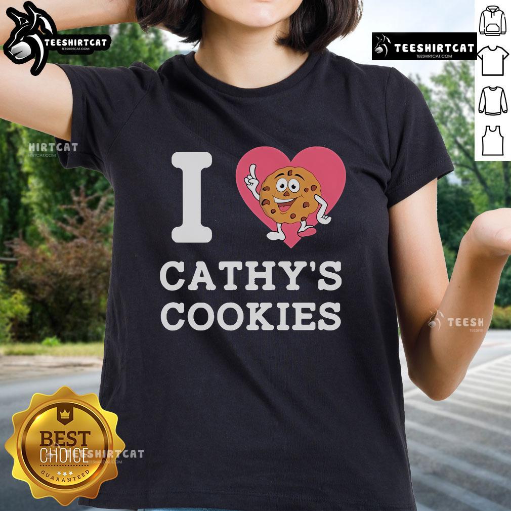 Alt Text: Official Violent Gentlemen I Heart Cathy's Cookies Ladies Tee in stylish design showcasing a fun cookie theme.