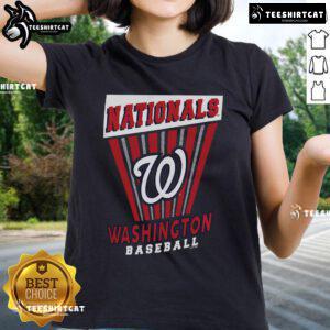 Official Washington Nationals Baseball Starter Ladies Tee in red, featuring team logo and comfortable fit for fans.