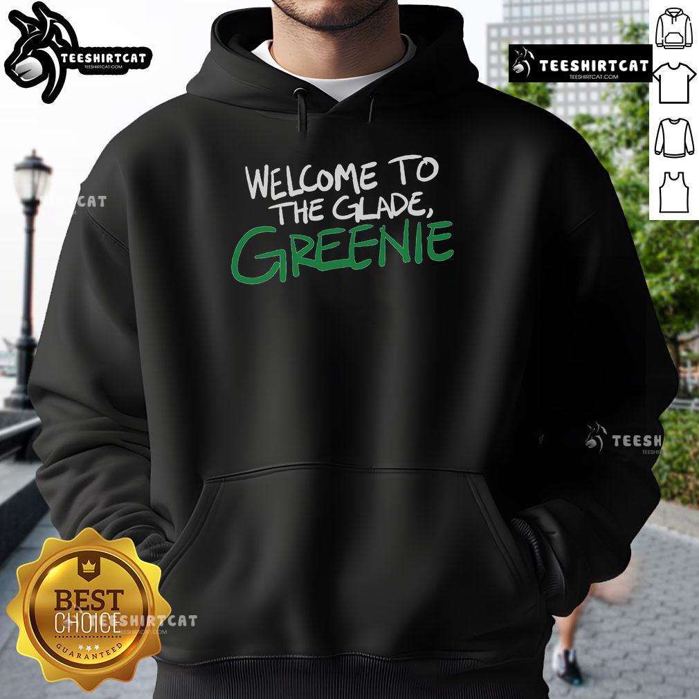 Official Welcome to the Glade Greenie Hoodie featuring vibrant design, perfect for fans of the series and stylish comfort.