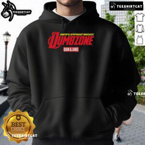 Alt Text: Original Earth's Stupidest Heroes Dumbzone Dan and Jake hoodie featuring vibrant graphics and unique design.