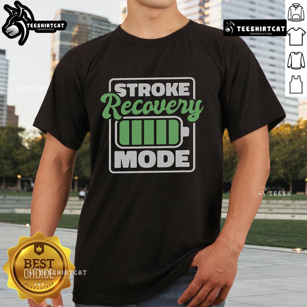 Original Stroke Recovery Mode Battery T-Shirt featuring a unique design to support stroke awareness and recovery.