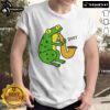 Funny Jazz Frog Doot T-Shirt featuring a whimsical frog playing a trumpet in a vibrant, colorful design.