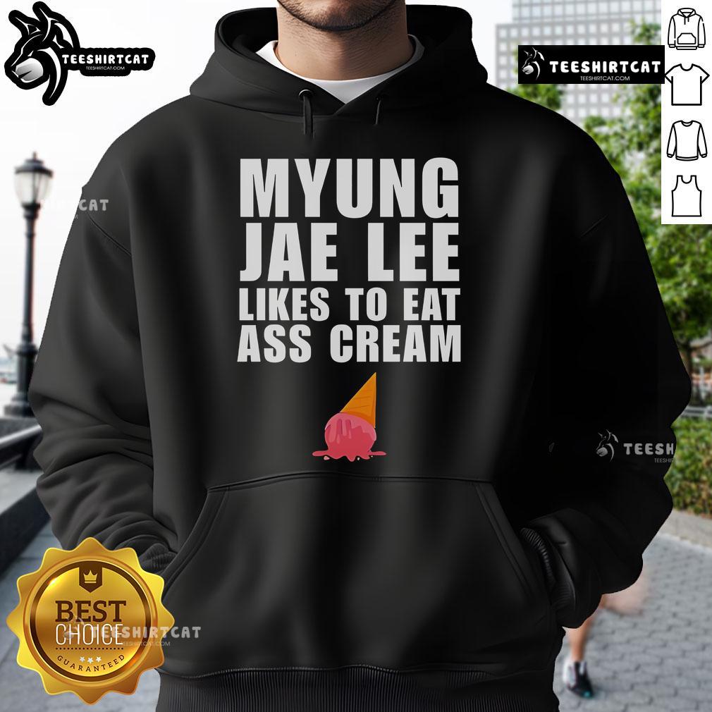 Good Myung Jae Lee wearing a cream hoodie, showcasing a stylish look perfect for casual outings.