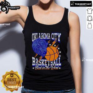 Good Oklahoma City Basketball Best in the West tank top featuring vibrant graphics and a sporty design for fans.