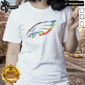 Good Philadelphia Eagles Logo Pride Ladies Tee featuring a vibrant team logo, perfect for passionate Eagles fans.