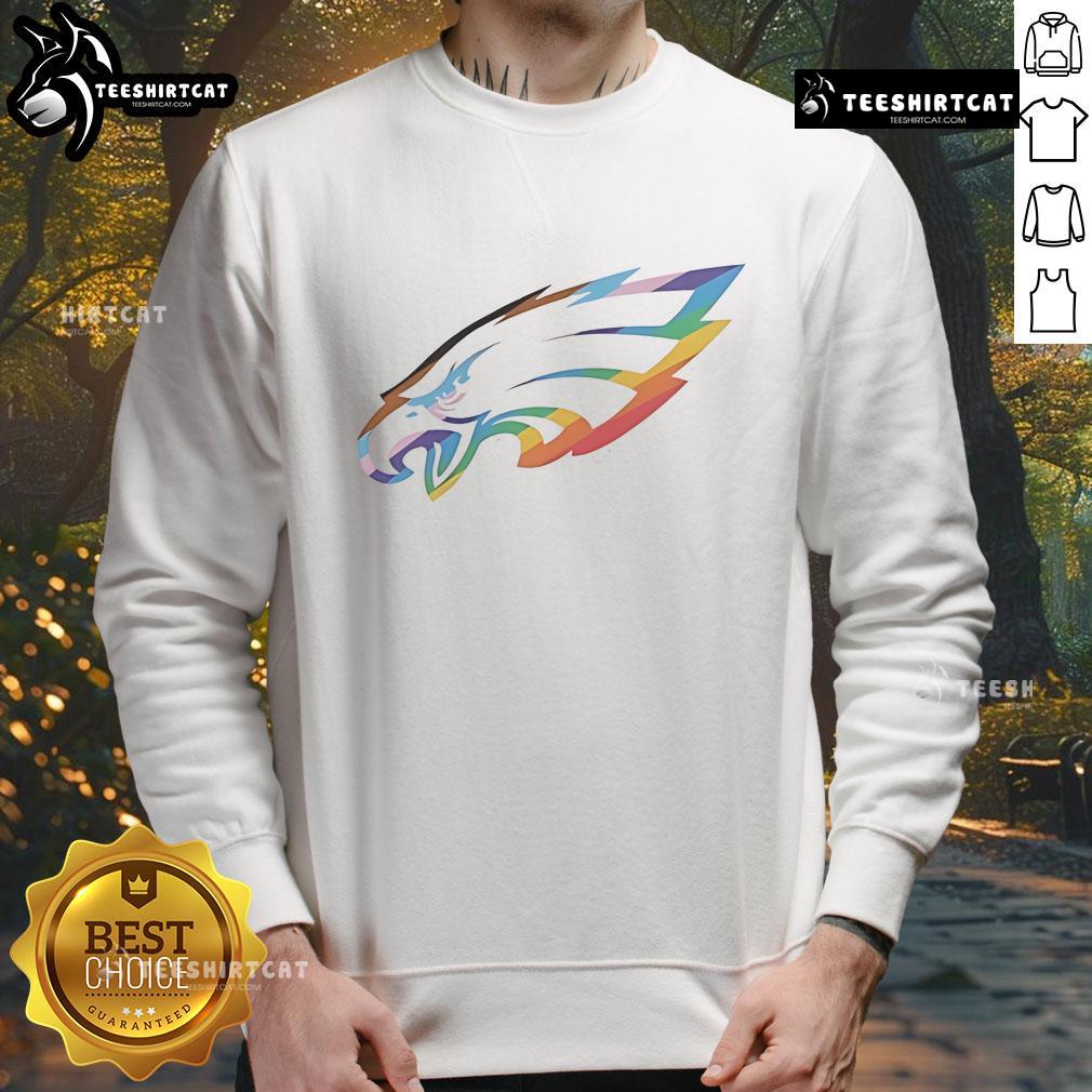 Good Philadelphia Eagles Logo Pride Sweatshirt featuring vibrant team colors and iconic logo, perfect for fans.