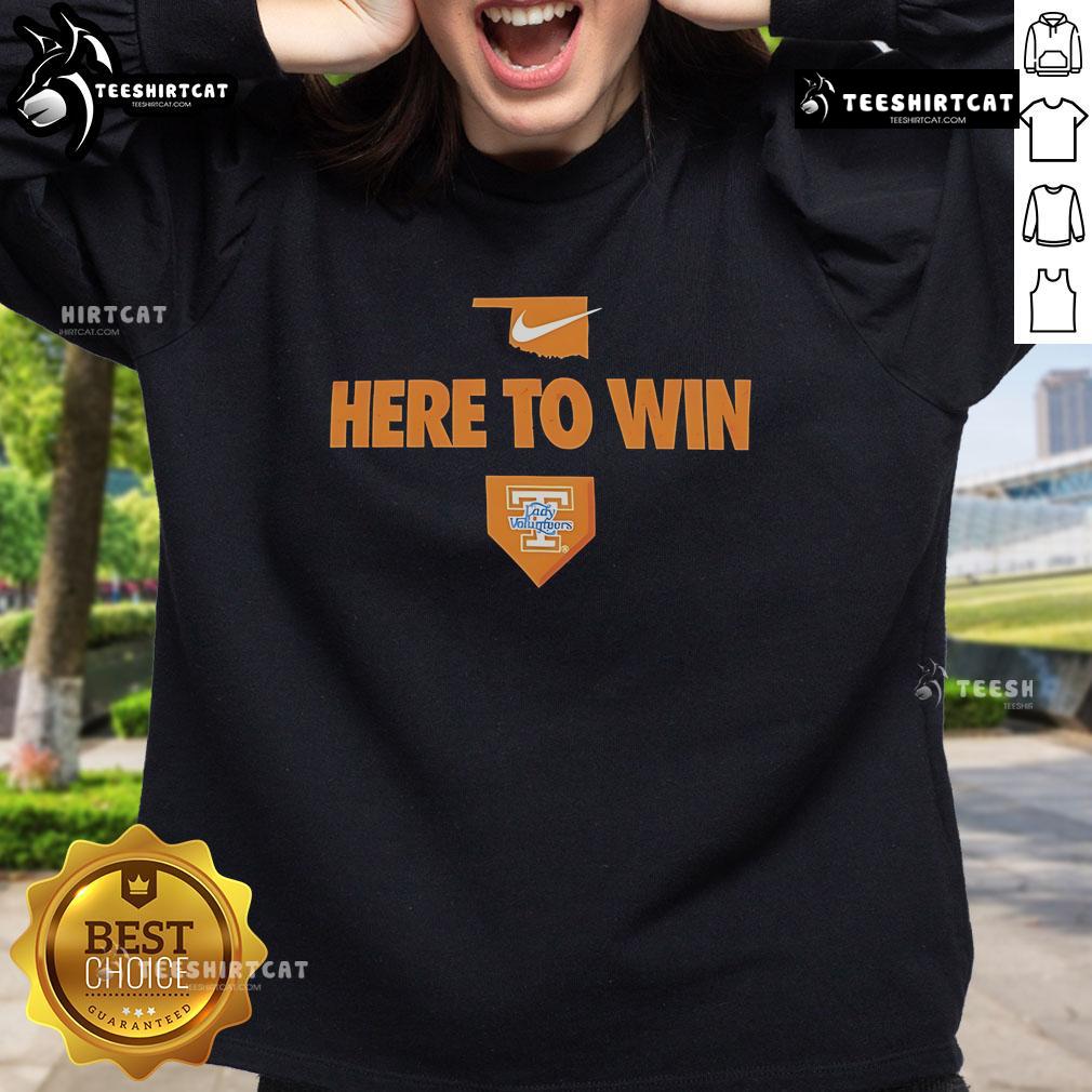Good Tennessee Lady Vols Here To Win sweatshirt showcasing team spirit and athletic style for fans and supporters.