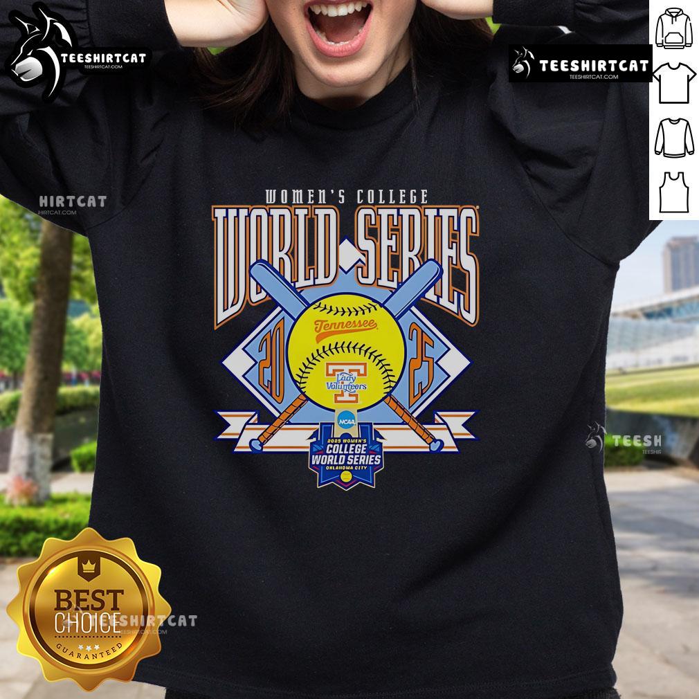 Alt Text: Good Tennessee Lady Vols Softball 2025 Women's College World Series sweatshirt in vibrant orange with team logo.