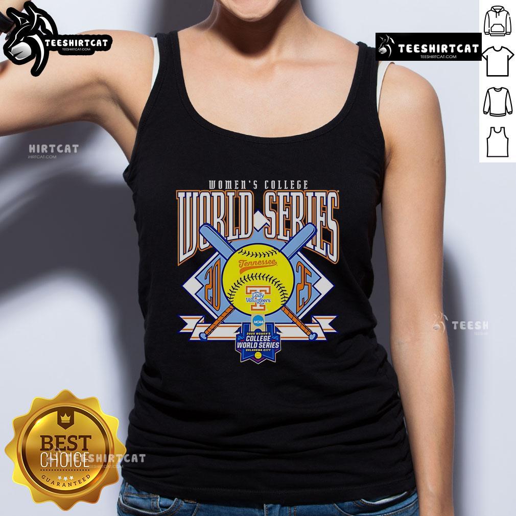 Good Tennessee Lady Vols Softball 2025 Women's College World Series tank top featuring team colors and logo design.