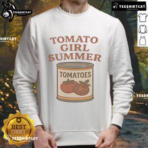 Alt Text: Vintage-style graphic sweatshirt featuring a Good Tomato Girl design, perfect for summer fashion and casual wear.