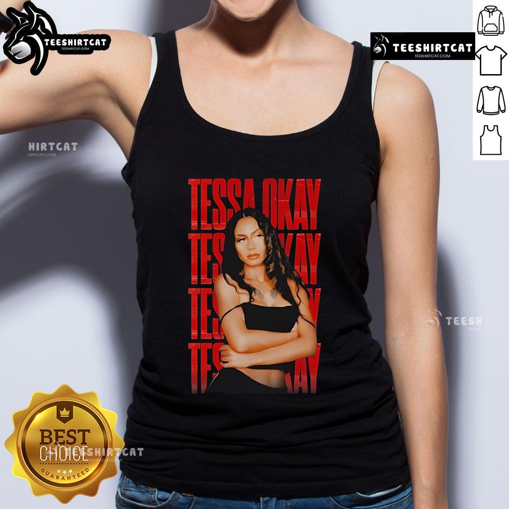 Stylish Hot Tessa Okay Tank Top featuring a vibrant design, perfect for casual summer outfits and trendy looks.
