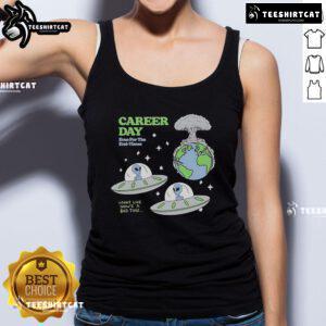 Emo tank top featuring 'Nice Alien Career Day' design, perfect for end times fashion enthusiasts.