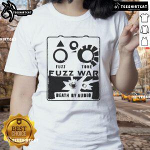 Stylish Nice Death By Audio Fuzz War Fuzz Tone ladies tee featuring vibrant design and comfortable fit.
