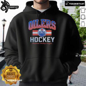 Edmonton Oilers hoodie featuring the official NHL logo, perfect for fans of the National Hockey League.