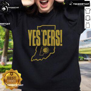 Cozy Nice Indiana Pacers Yes Cers sweatshirt in team colors, perfect for fans showing support during games.