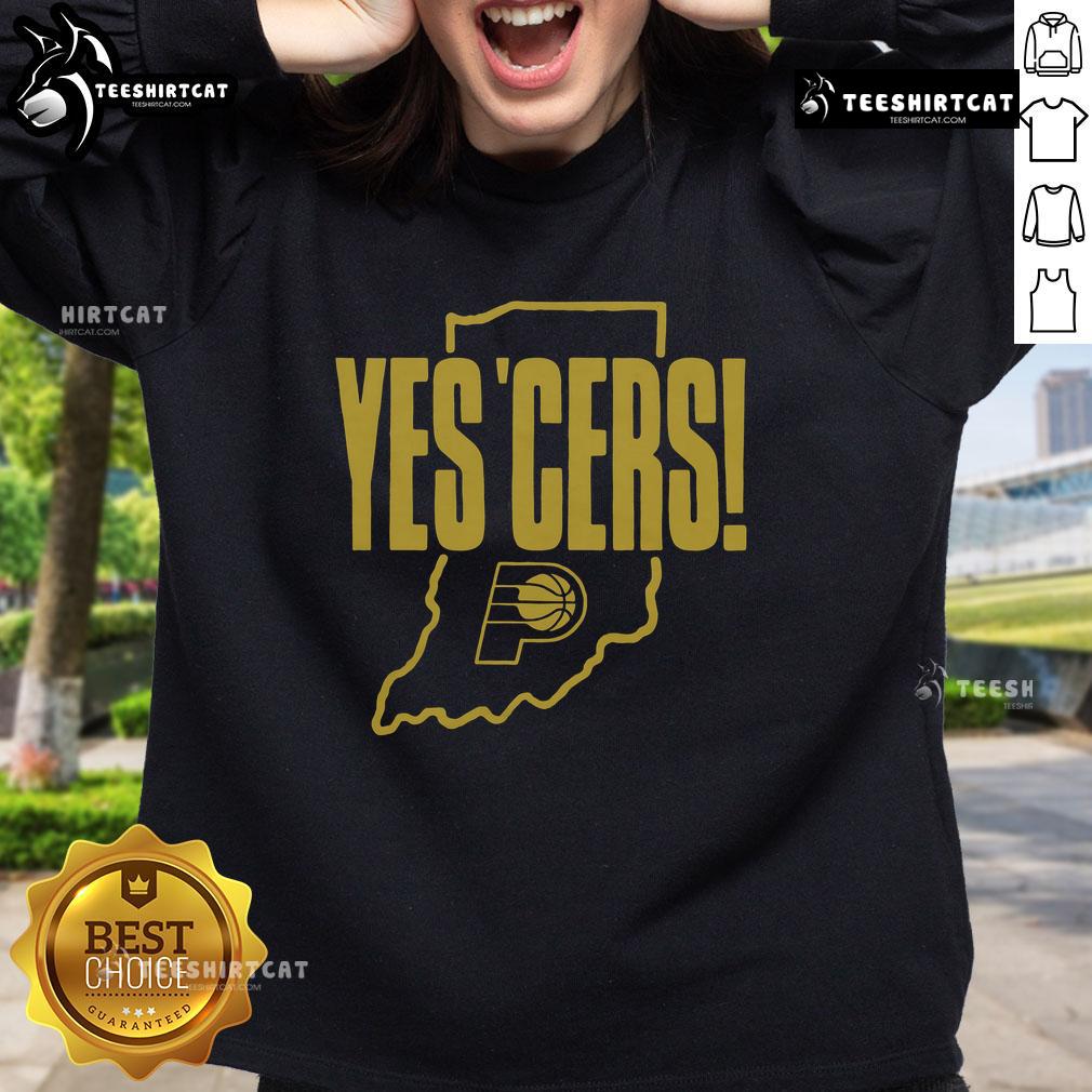 Cozy Nice Indiana Pacers Yes Cers sweatshirt in team colors, perfect for fans showing support during games.