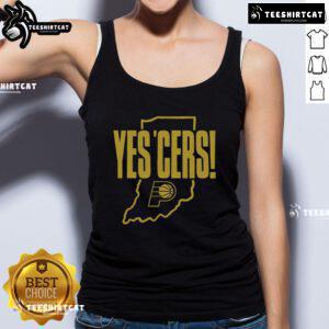 Nice Indiana Pacers Yes Cers tank top featuring team colors and logo, perfect for fans and summer wear.