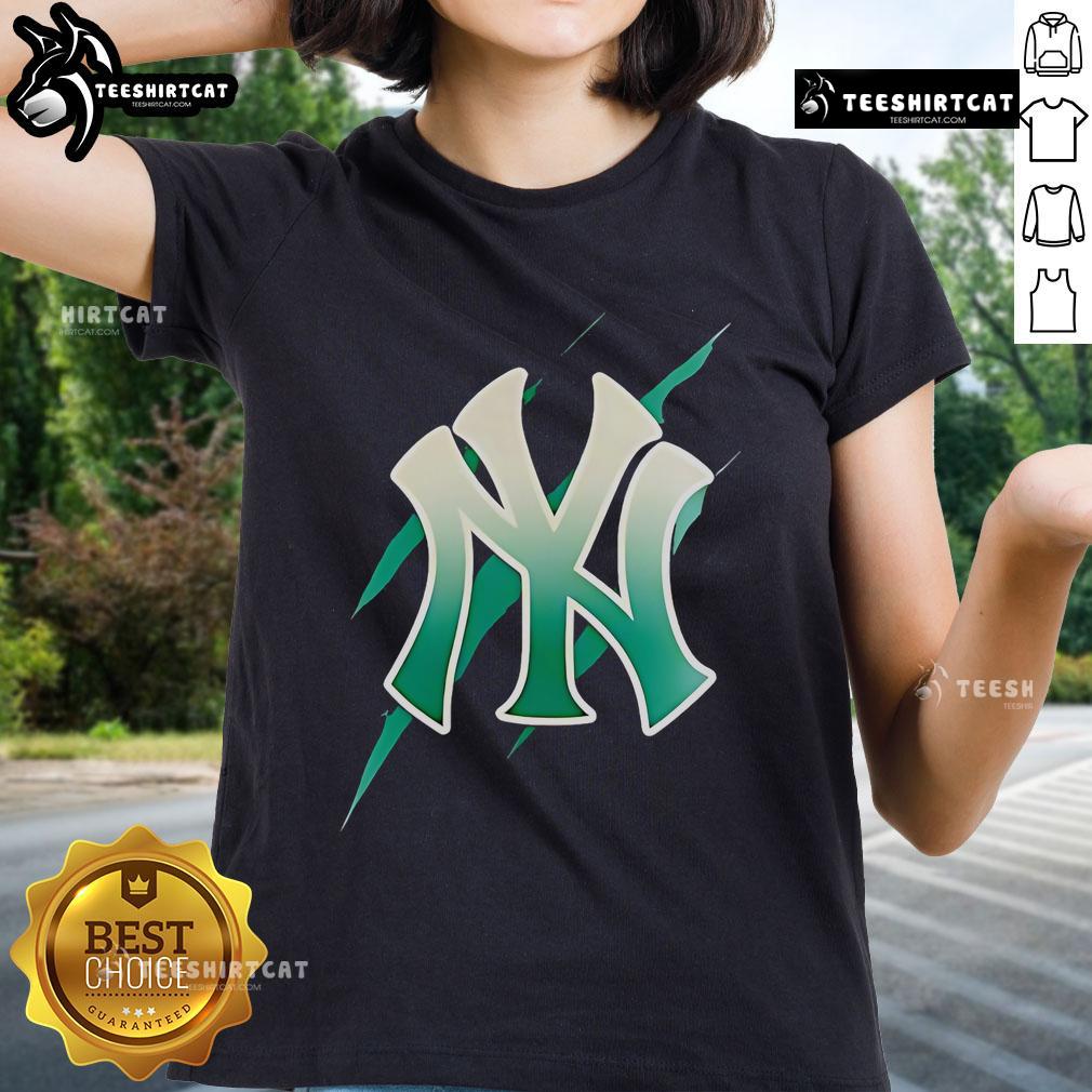 Stylish ladies tee featuring the Nice Jurassic World Rebirth New York Yankees logo, perfect for fans and casual wear.