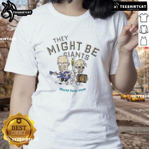 Nice They Might Be Giants World Tour 2040 Ladies Tee featuring vibrant design and comfortable fit for fans.
