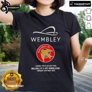 Alt Text: Nice Wembley Walsall Football Club Ladies Tee featuring vibrant colors and the club logo, perfect for fans.