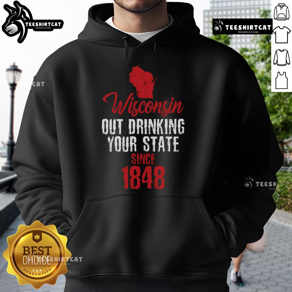 Cozy hoodie featuring 'Drinking Your State Since 1848' design, celebrating Nice, Wisconsin's rich culture and spirit.