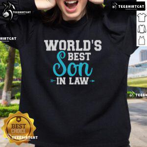 Nice World's Best Son-In-Law Sweatshirt featuring a stylish design, perfect gift for a beloved son-in-law.