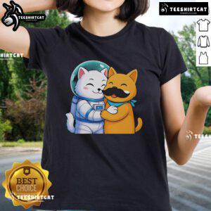 Official Astrocat and Meow Stash Ladies Tee featuring a colorful cat design, perfect for cat lovers and casual wear.