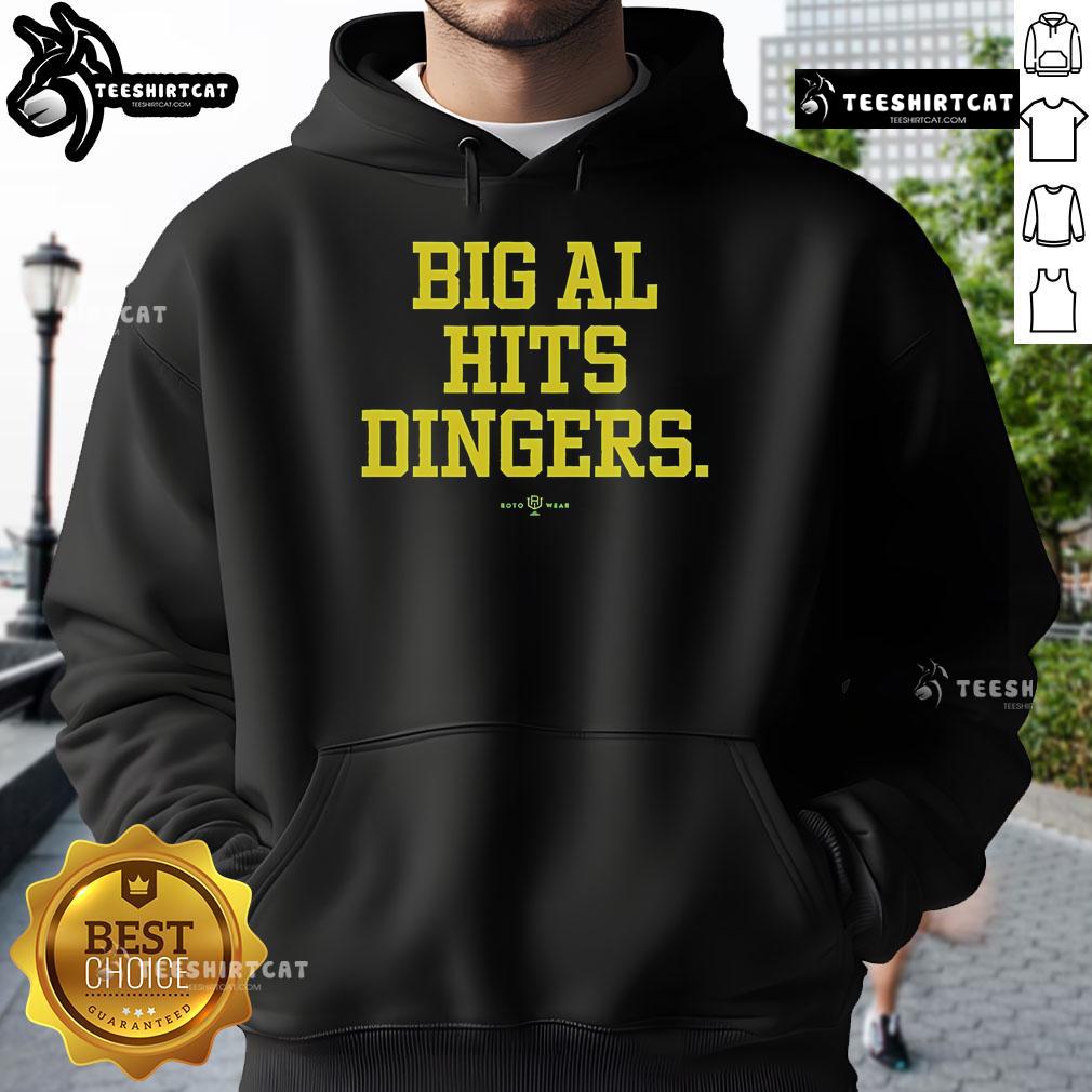 Official Big Al Hits Dingers Hoodie featuring a stylish design perfect for baseball fans and casual wear.