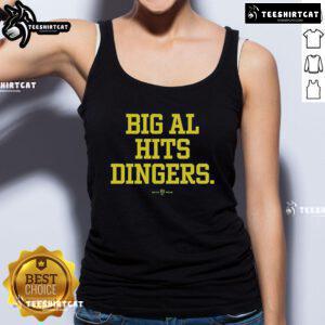 Official Big Al Hits Dingers Tank Top featuring vibrant graphics for baseball enthusiasts and fans of Big Al.