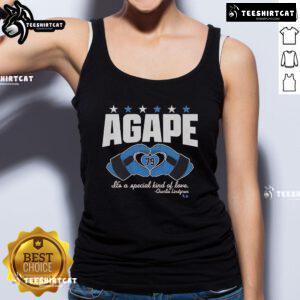 Charlie Lindgren Agape Love tank top featuring the phrase 'It's a Special Kind of Love' in stylish typography.