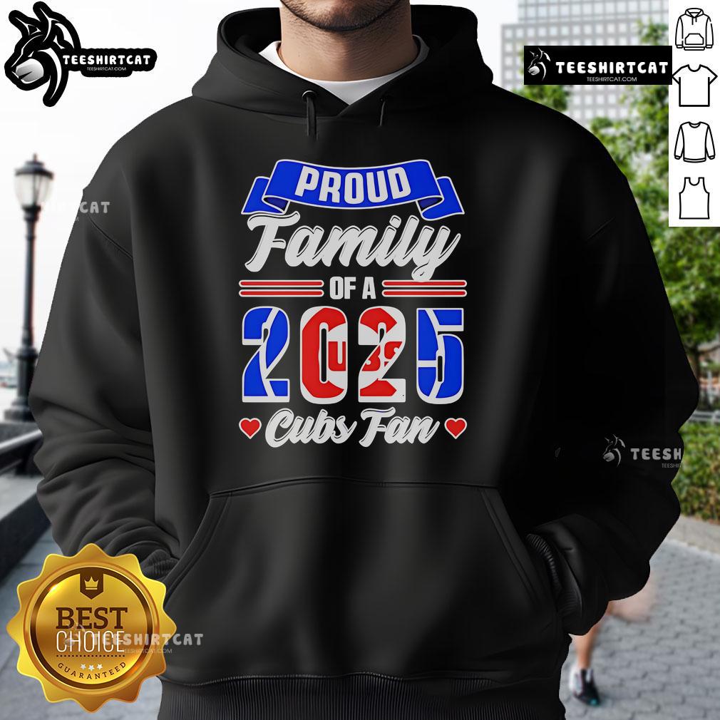Official Chicago Cubs fan hoodie worn by a proud family at a game, showcasing team spirit for the 2025 season.