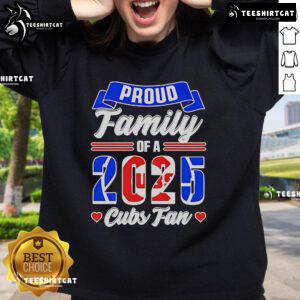Official Chicago Cubs Fan Proud Family of a 2025 Sweatshirt showcasing family pride in Cubs baseball.