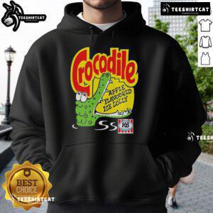 Official Crocodile Apple Flavoured Ice Lolly Hoodie featuring vibrant graphics and cozy design, perfect for fans.