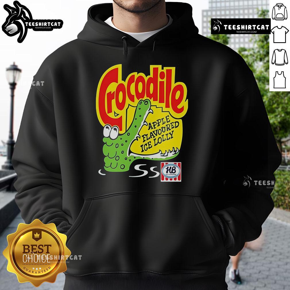Official Crocodile Apple Flavoured Ice Lolly Hoodie featuring vibrant graphics and cozy design, perfect for fans.