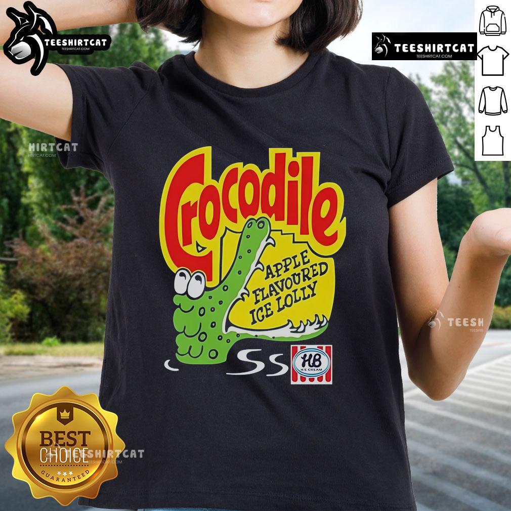 Official Crocodile Apple Flavoured Ice Lolly Ladies Tee featuring vibrant design and playful graphics.