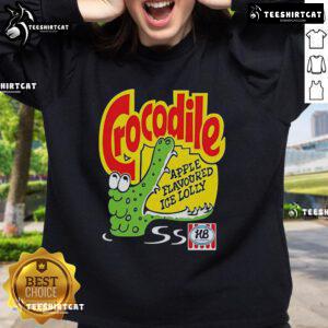 Official Crocodile Apple Flavoured Ice Lolly Sweatshirt featuring vibrant design and cozy fit, perfect for casual wear.