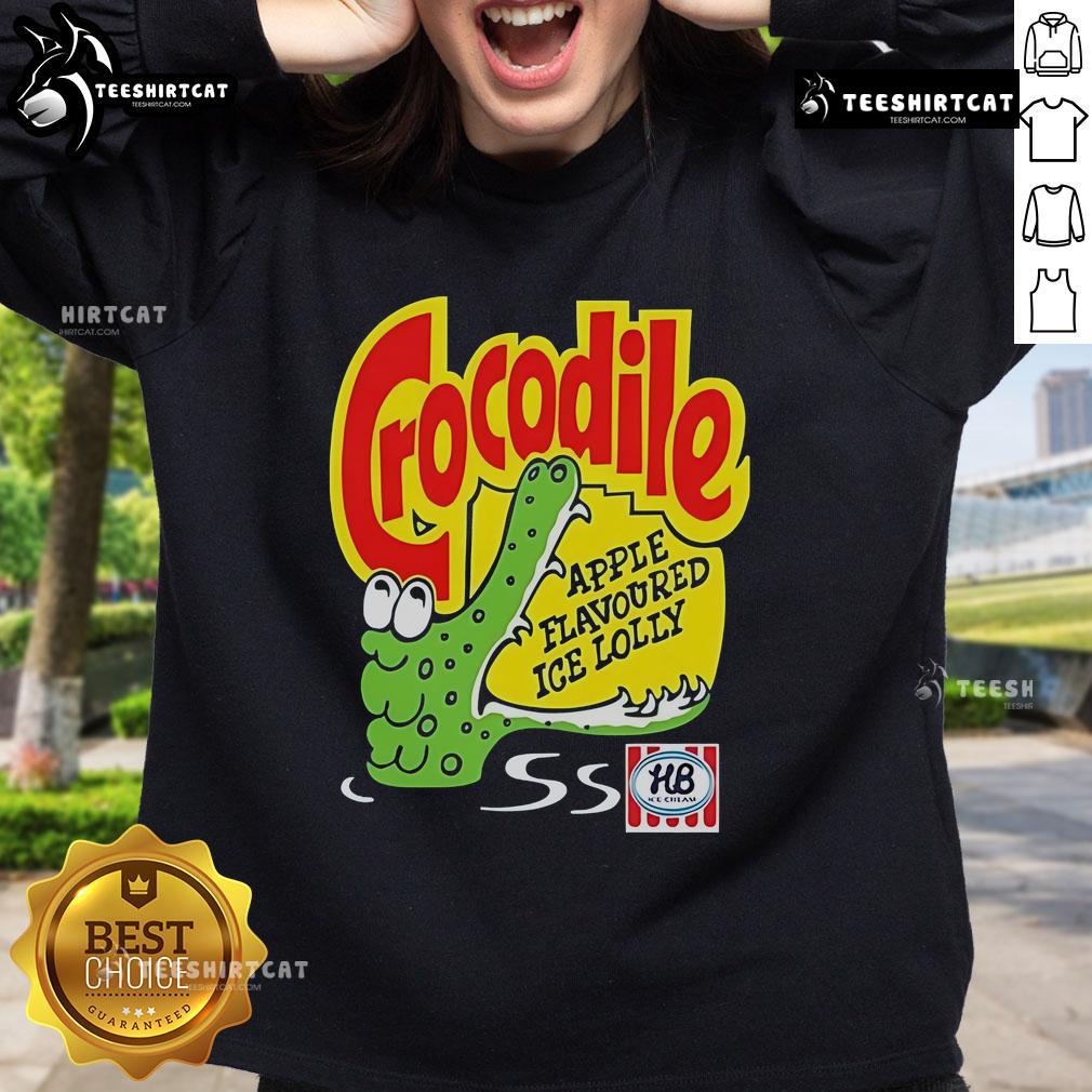 Official Crocodile Apple Flavoured Ice Lolly Sweatshirt featuring vibrant design and cozy fit, perfect for casual wear.