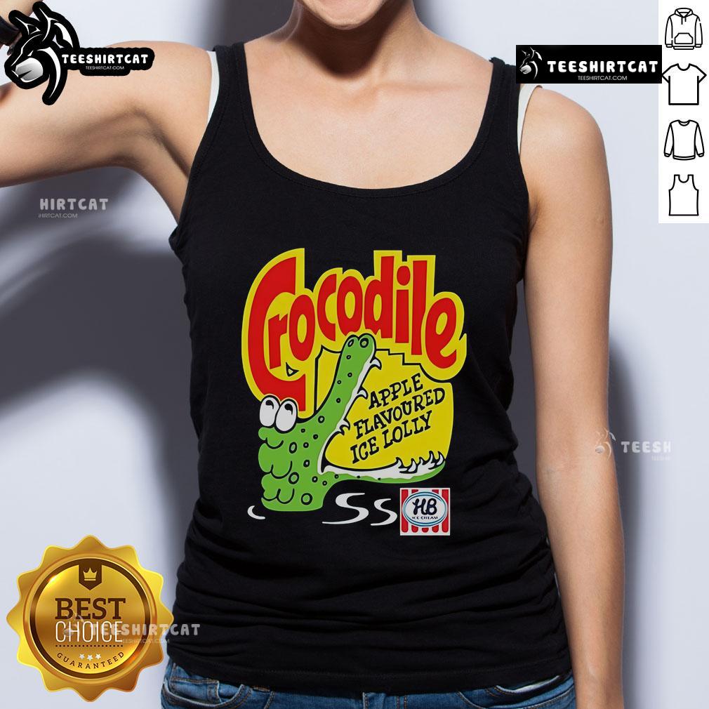 Official Crocodile apple-flavored ice lolly tank top featuring vibrant design and summer vibes, perfect for casual wear.