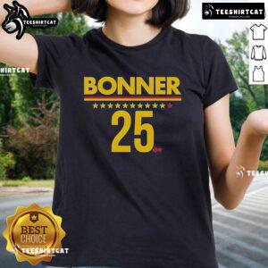 Official Dewanna Bonner Indiana 24 Ladies Tee featuring vibrant team colors and player name for fans and collectors.