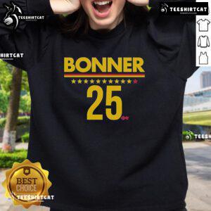 Alt Text: Official Dewanna Bonner Indiana 24 Sweatshirt in navy blue, featuring team logo and player number on the front.