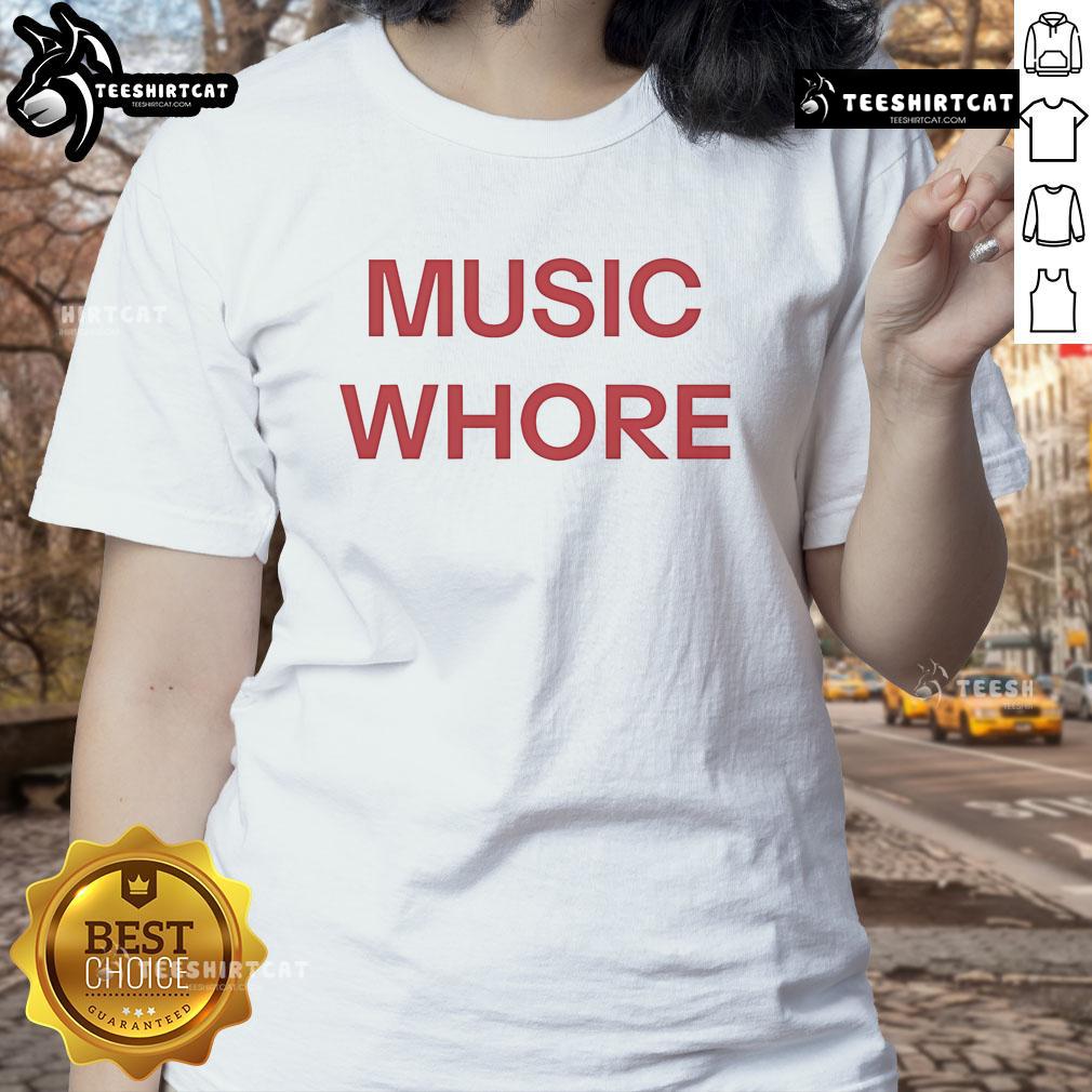 Official Divadelight777 Music Whore Ladies Tee featuring a stylish design perfect for music lovers and fashion enthusiasts.