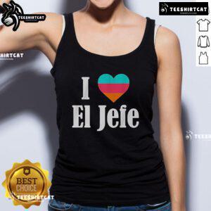 Official Gregg Popovich 'I Love El Jefe' San Antonio Spurs tank top showcasing team spirit and fan pride.
