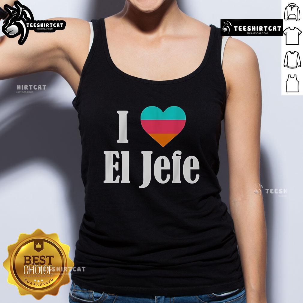 Official Gregg Popovich 'I Love El Jefe' San Antonio Spurs tank top showcasing team spirit and fan pride.