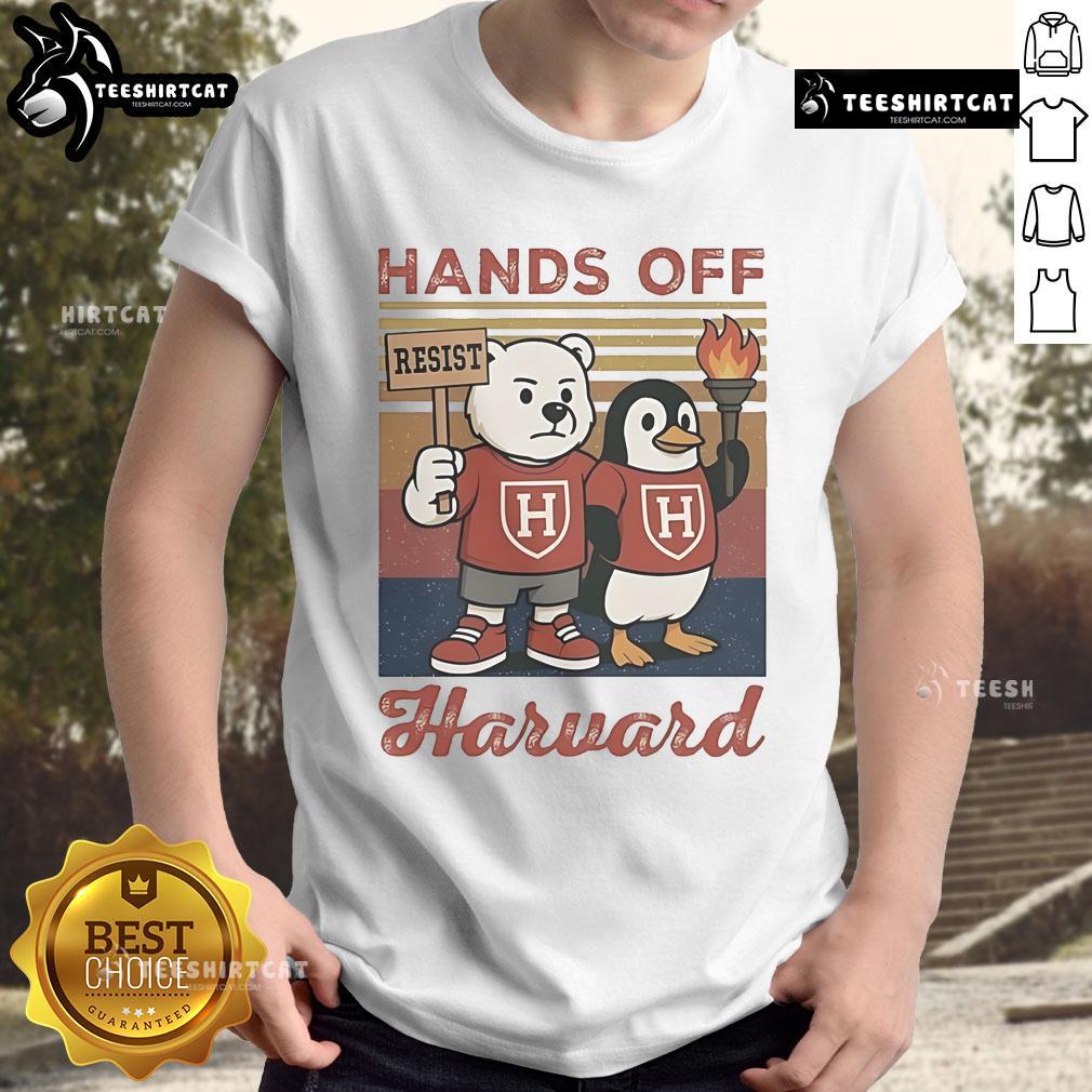 Official Hands Off Harvard Comfort Colors T-Shirt featuring Steve Kerr for anti-Trump protest, promoting political activism.