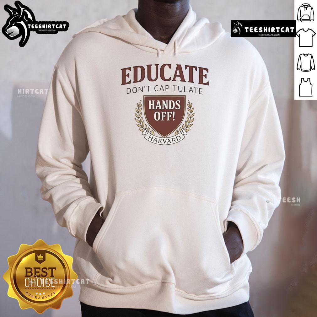 Official Hands Off Harvard Resistance Hoodie featuring bold graphics and a comfortable fit, perfect for supporters.