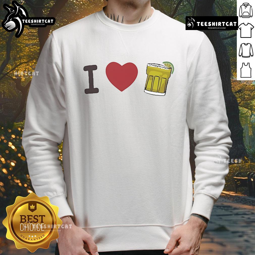 Official I Love Margarita Sweatshirt featuring a vibrant design, perfect for margarita lovers and casual wear.