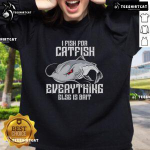 Official I Pish for Catfish sweatshirt showcasing a fun fishing design, perfect for catfish enthusiasts and anglers.